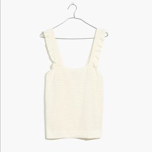 Madewell Crocheted Ruffle-Strap Sweater Tank size xxs